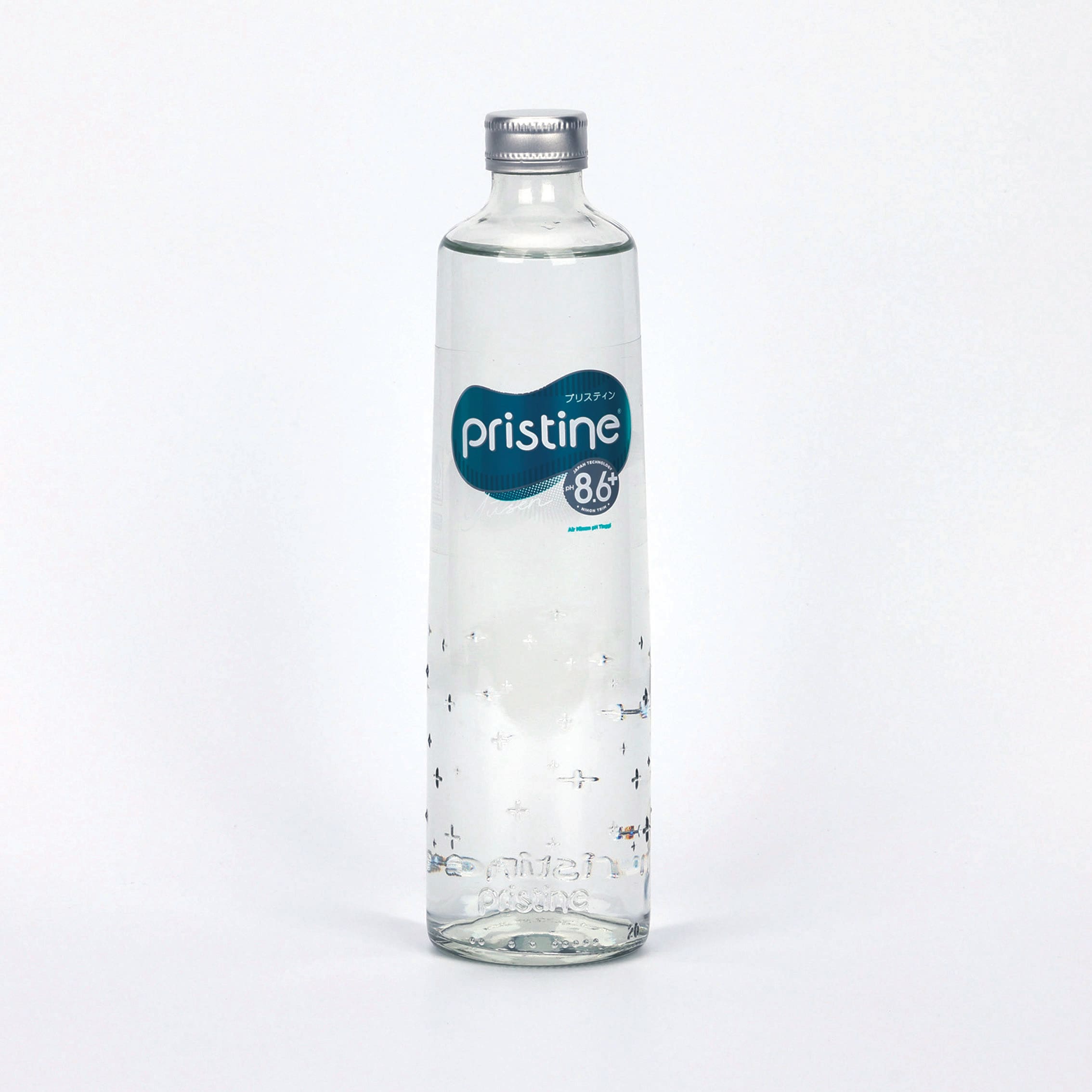 Transparent Water Bottle Label With Silver Cold Foil Logo