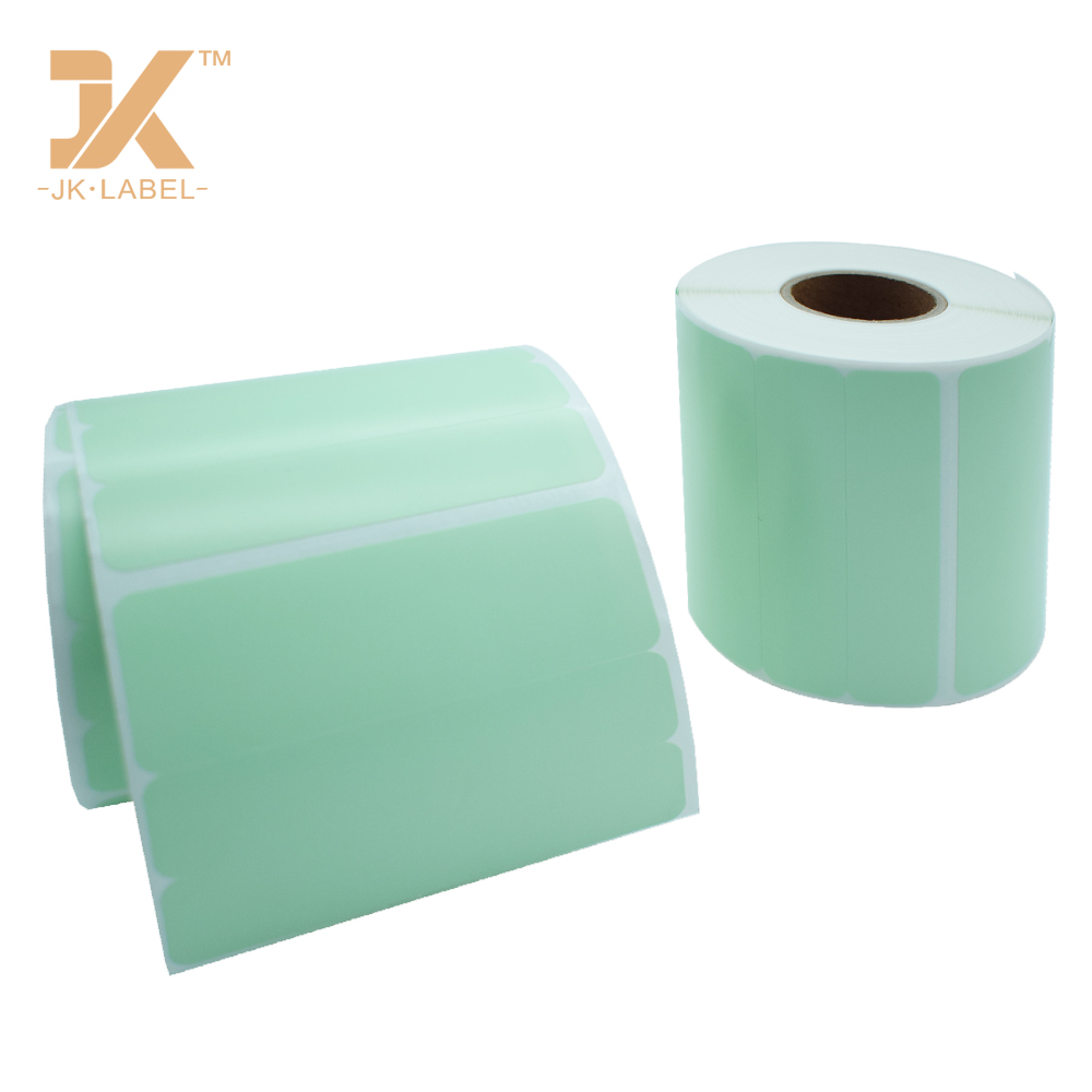 Triple Split Thermal Paper Label Roll For Barcode Printing Self Adhesive
